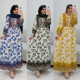 پیراهن نخی ساحلی مدل خزان