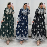 پیراهن ساحلی فلور نخ مدل زنبق