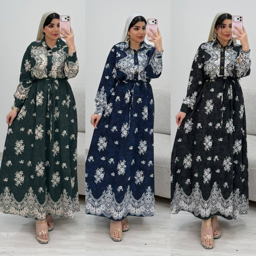 پیراهن ساحلی فلور نخ مدل زنبق